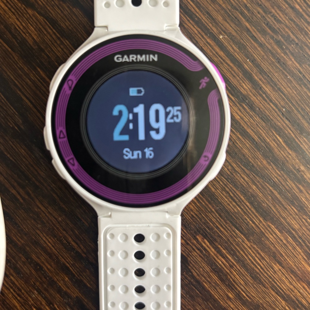 Garmin 220 White Smartwatch with Charging Cable - Picture 2 of 5
